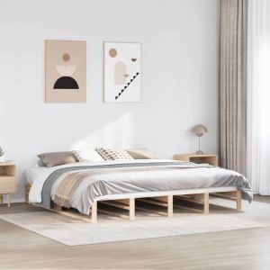 VidaXL Cadre de lit 200x200 cm bois de pin massif, lit, meuble de chambre à coucher, lit en bois, lit double, cadre de lit 3302318