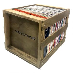 Vinyl Tonic VT31T | Caisse de rangement empilable en vinyle LP (teck)