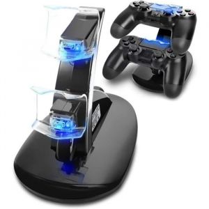 Chargeur Manette Station De Ps4, Support Double Usb De Charge Rapide Avec Indicateur Led, Compatibles Ps4 Slimpro Chargeur