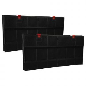 Vhbw 2x Filtres à charbon actif compatible avec Bauknecht DIM6601BR, DIM6601WS, DIM660/1BR, DIM660/1WS hotte aspirante - 43 x 21,7 x 3,3 cm