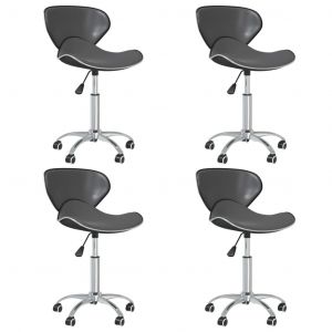 VidaXL Chaises pivotantes de salle ?? manger 4 pcs Gris Similicuir