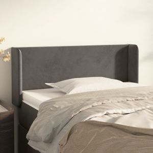 VidaXL Tête de lit avec oreilles Gris foncé 83x16x78/88 cm Velours - Dark grey