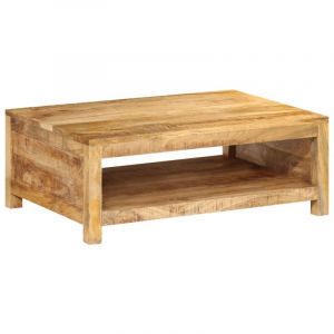 VidaXL Table Basse, Table d'Appoint avec Compartiment, Bout de Canap&eacute; avec Rangement, Meuble de Salon Salle de S&eacute;jour, Marron Bois de Manguier Massif