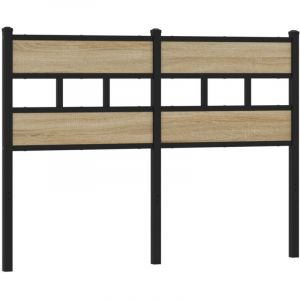 VidaXL Tête de lit chêne sonoma 120 cm fer et bois d'ingénierie