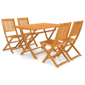 VidaXL Mobilier &agrave; d&icirc;ner de jardin pliable 5 pcs Bois d'acacia solide