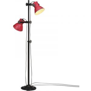 VidaXL Lampadaire 25 W rouge d&eacute;lav&eacute; 25x25x90/160 cm E27, lampe, lampe sur pied, lampe industrielle, lumi&egrave;re, lampe de lecture, &eacute;clairage
