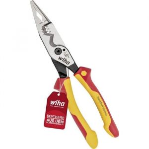 Wiha La pince multifonction 8 en 1 pour électriciens i Sertir, dénuder, couper, saisir, ébavurer, plier, visser, couper les vis (45705)