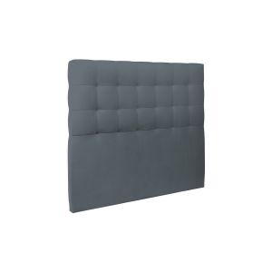 Tete de lit Capitonnée Velours Gris anthracite L 140 cm - Ep 10 cm rembourré