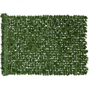 Outsunny Haie Artificiel lierre Brise-Vue décoration Rouleau 3L x 1,5H m Feuillage réaliste Anti-UV Vert foncé