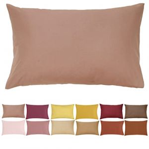 Image de P'tit Basile Taie d'oreiller 40x60 cm b&eacute;b&eacute; Enfant - couleur vieux rose - 100% Coton Bio - tissu 57 fils certifi&eacute; sans substances nocives