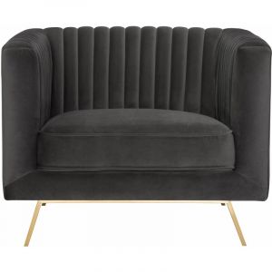 Rendez Vous Déco Fauteuil Gatsby en velours gris