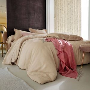 Blanc des vosges Housse de couette 100% lin lavé, Louxor -280 x 240 cm-Naturel