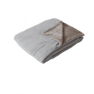 Enjoy Home - Couverture AZURA effet fourrure 2 tons et flanelle - 220 x 180 cm - Gris - AZURA