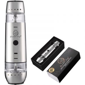 Moulin &agrave; sel et &agrave; poivre &eacute;lectrique 2-en-1 - GOURMET EASY - R&eacute;glable - Chargement USB-C - Ergonomique
