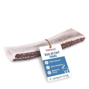 Supravit Gespaltenes Hirschgeweih f&uuml;r Hunde Gr&ouml;&szlig;e S| 100% Rothirsch-Geweih