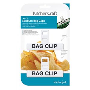 Kitchen craft KCBAGMED Clips mémo aimanté 2 pièces en Plastique, Blanc, Medium