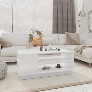 VidaXL Table basse Blanc 102x55x43 cm Aggloméré