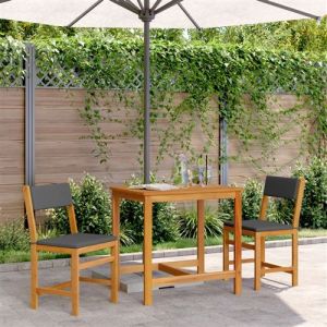 VidaXL Ensemble de balcon avec coussins 3 pcs bois massif d'acacia, ensemble de meubles de jardin, ensemble de meubles de balcon, table et chaises d'extérieur
