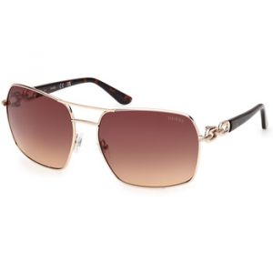 Guess Femme GU00159 33F Lunettes de soleil M&eacute;tal Or Marron Carr&eacute; Normale