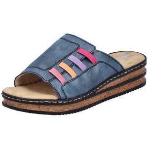 Rieker Femme 62970 Mules, Bleu, 37 EU