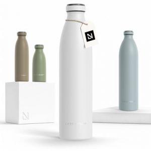 LARS NYSØM Gourde INOX 1000ml | 1L Bouteille d’eau isolée | Gourde étanche pour Le Sport, la Bicyclette, Les Enfants