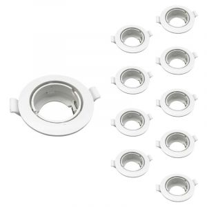 Silamp Support Spot Encastrable GU10 LED Orientable Rond BLANC (Pack de 10)