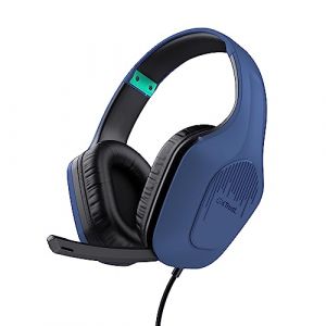 Trust Gaming GXT 415B Zirox Casque Gaming Léger avec Transducteurs 50 mm pour PC, Xbox, PS4, PS5, Switch, Mobile, Audio Jack 3.5 mm, Câble de 2 m, Casque Gamer Filaire Over-Ear avec Micro - Bleu