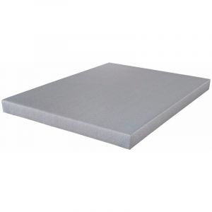 Ebac Sommier déco SR9 - Gris clair 140x190 - Lattes bois - H.13 cm - Made in France - Gris
