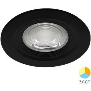 No brand Spot LED encastrable étanche 3en1 rond noir 7W IP54