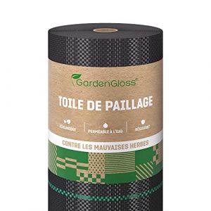 GardenGloss 50m² Géotextile Anti-Mauvaises Herbes 100g/m² – Perméable À LEau (50m x 1m Rouleau)