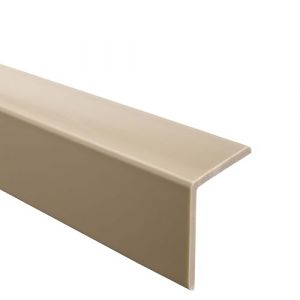 Corni&egrave;re de protection dangle adh&eacute;sive en PVC souple beige 27 x 27 mm 200 cm