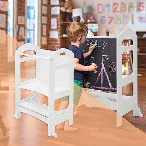 Image de Joyz Tour d'Apprentissage pour Enfants 2in1 avec Tableau Noir, Chaise d'Observation