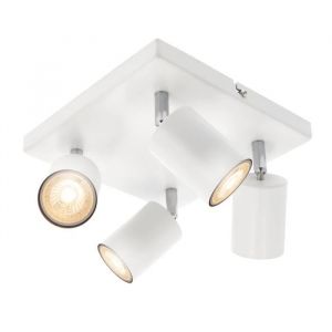 CGC Lighting Plafonnier GU10 4 spots, réglable, éclairage de plafond, plafonnier d'intérieur à LED pour cuisine, salon, Blanc