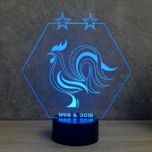 Image de Lampe de chevet veilleuse Equipe de France avec télécommande - Cadeau anniversaire surprise Collection Déco