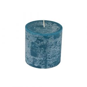 Homéa, Bougie Pilier D10 x H10 cm Rustique Coloris Bleu Paon