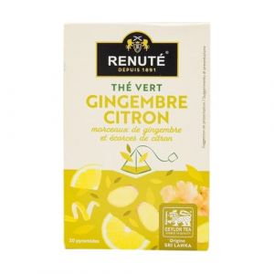 Renuté - Thé vert gingembre et citron - 20 sachets - Boîte 32g