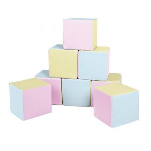 Lot cubes XXL mousse 8 pcs rose, bleu, jaune