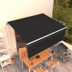 VidaXL Auvent automatique r?tractable avec store 4,5x3 m Anthracite
