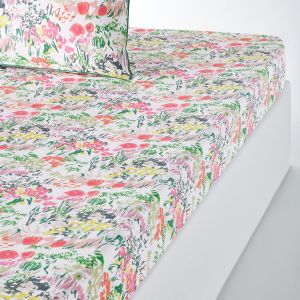 Image de Drap housse percale de coton, Colored Field Imprimé Floral Taille 140x190 cm;160x200 cm;180x200 cm;90x190 cm