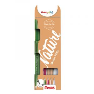 Pentel Sets de 4 Brush Sign Pen, Set 4 - Naturel