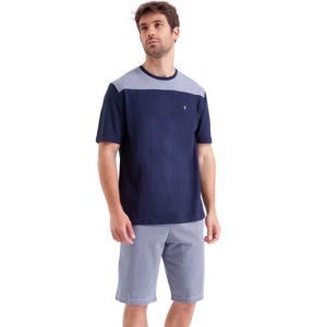 Eminence Pyjashort col rond Fait en France - Couleur 2XL, L, M, XL - Taille Bleu