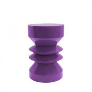DRAWER Table d'appoint ronde en aluminium ø26cm - Violet - Clara