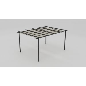 Pergola camus autoportante 4x3 gris avec toile beige