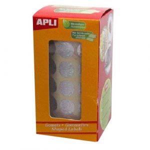 APLI 11631 - 2832 gommettes rondes, diam. 15 mm, en rouleau, effet holographique