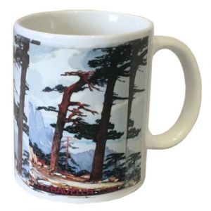 Tasse en c&eacute;ramique blanche r&eacute;tro - Corse Bavella