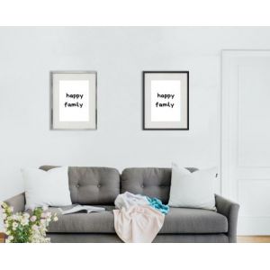 Shot Cadre Photo Happy family 30x40cm avec P e Partout Tableau Bois Verre (NOIR)