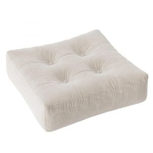 Image de Inside75 Pouf futon velours more pouf coloris ivoire - blanc