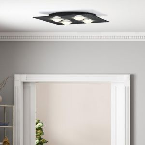 Helestra NOMI Plafonnier LED carré à 4 sources lumineuses, 5-5058.22,