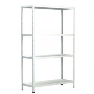 Schulte-ufer Etag&egrave;re embo&icirc;table avec 4 &eacute;tag&egrave;res PowerMAX, charge admissible 65 kg, 180x90x40 cm (hxlxp), blanc