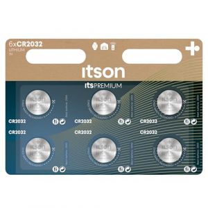 ITSON, CR2032 Piles Bouton, 3V, Lot de 6, idéales pour AirTag, Les clés de Voiture, Les Montres et Les cardiofréquencemètres